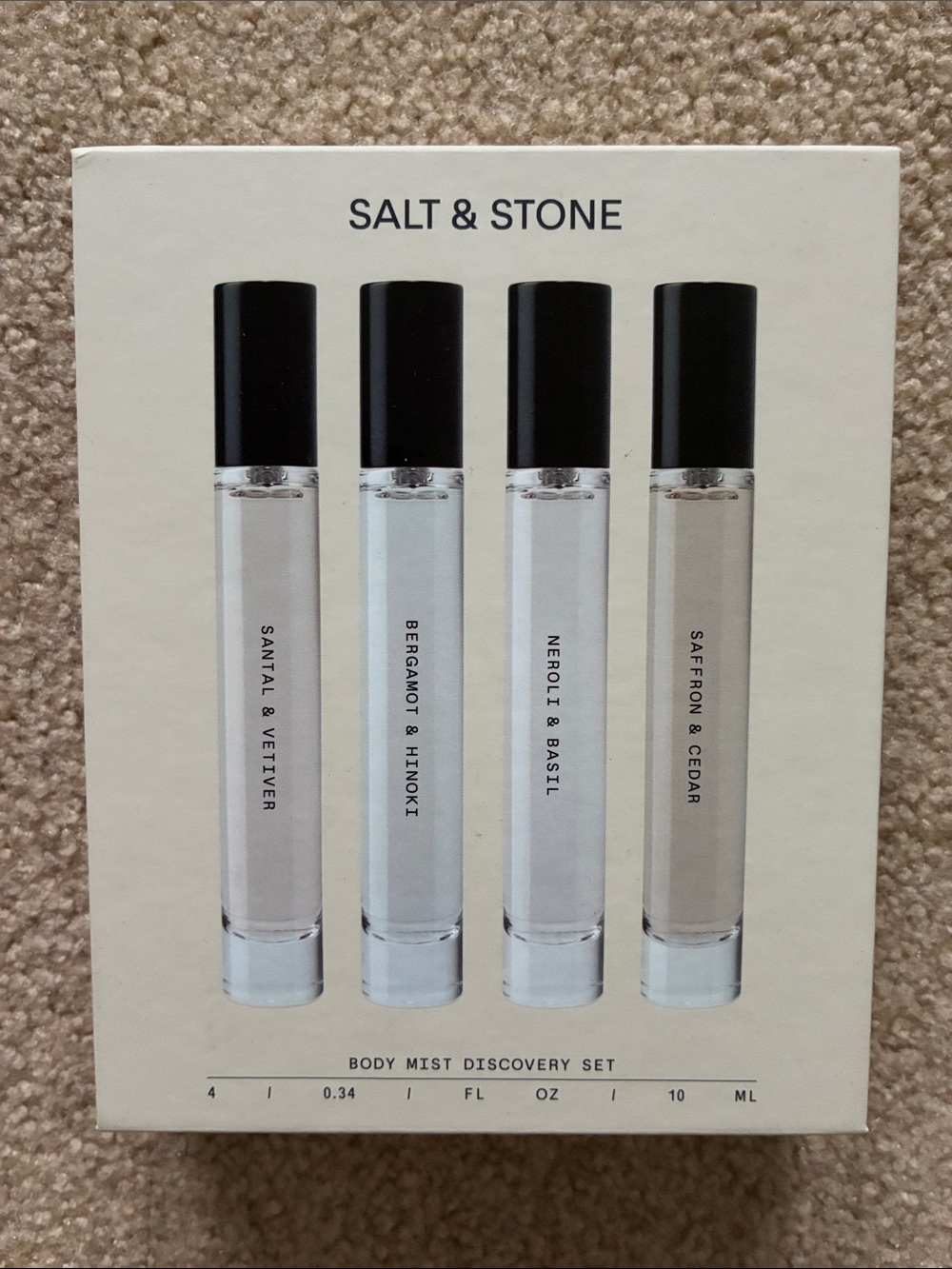 Salt & Stone Body Mist - Santal & Vetiver and Neroli & Basil Scents 10ml size